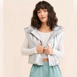 Daily Practice by Anthropologie Metallic Puffer Vest